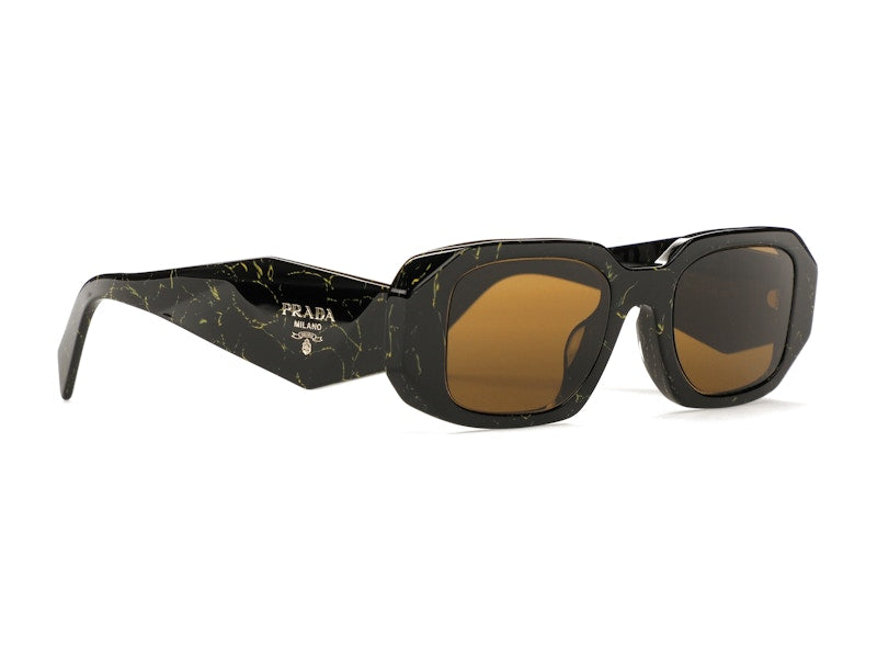 Prada Sunglasses PR 17WSF Black/Yellow Marble/Dark Brown (PR17WSF-19D01T-51)