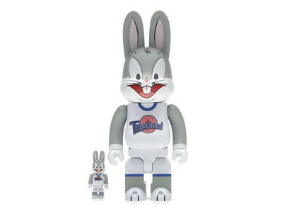 Bearbrick x Space Jam Rabbrick Bugs Bunny 100% & 400% Set Grey