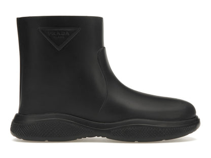 Prada Pull-On Rain Booties Black Rubber