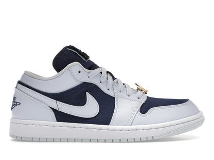 Jordan 1 Low SE Football Grey White Gym Red Midnight Navy (Women's)