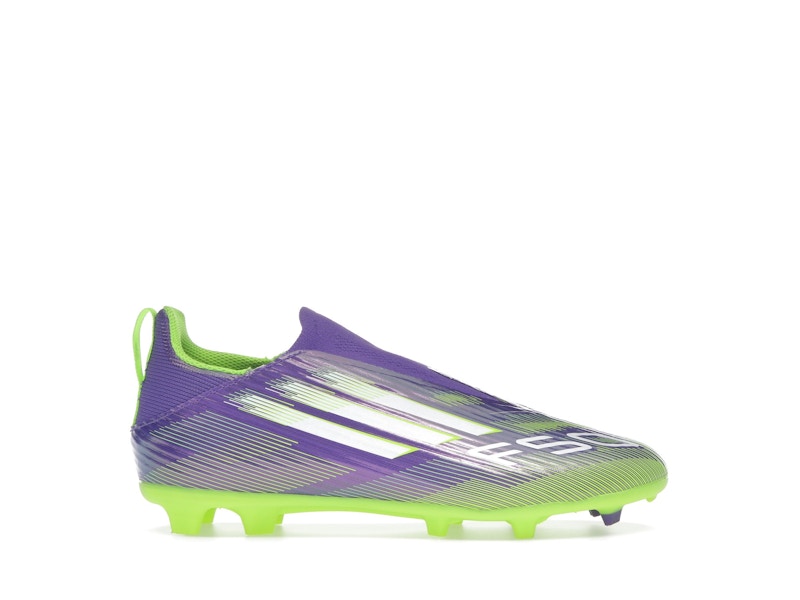 adidas F50 League Laceless FG/MG Purple Rush Cloud White Lucid Lemon (GS)