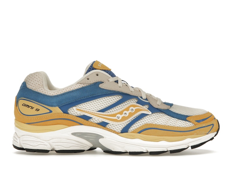 Saucony ProGrid Omni 9 Premium Cream Yellow Royal Blue