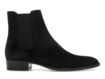 Saint Laurent Wyatt Chelsea Boot Black Suede