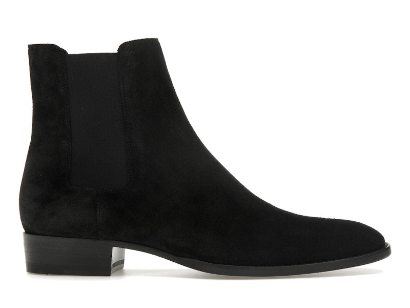 Saint Laurent Wyatt Chelsea Boot Black Suede