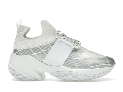 Roger Vivier Viv' Run Fabric Silver Crystal Buckle (Women's)