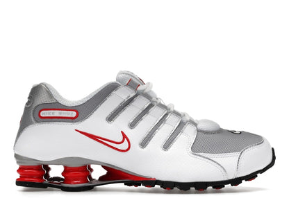 Nike Shox NZ White Red Metallic Silver