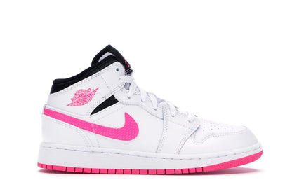 Jordan 1 Mid White Black Hyper Pink (GS)