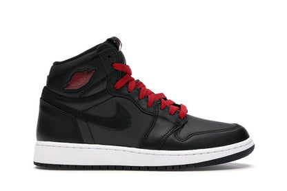 Jordan 1 Retro High Black Satin Gym Red Black (GS)