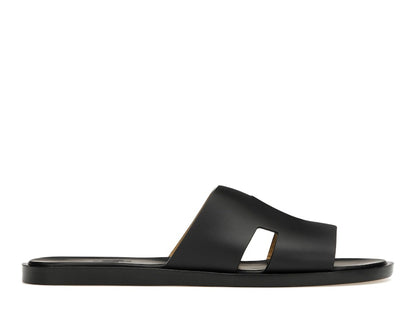 Hermes Izmir Sandal Noir Smooth Calfskin Leather