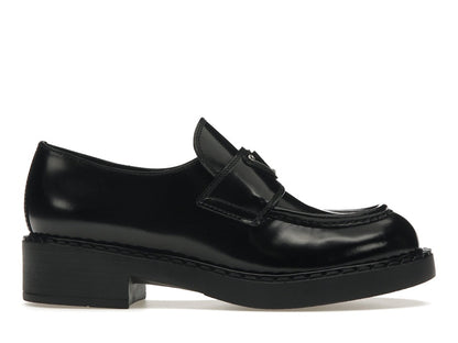 Prada Chocolate 50mm Loafer Black Brushed Leather