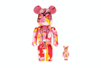 Bearbrick Andy Warhol Camo Ver. 100% & 400% Set Pink