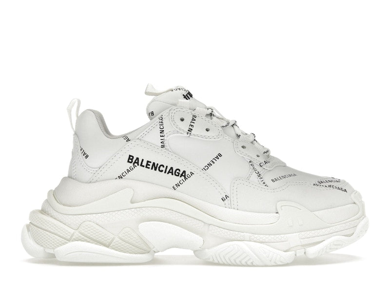 Balenciaga Triple S Allover Logo White (Women's)