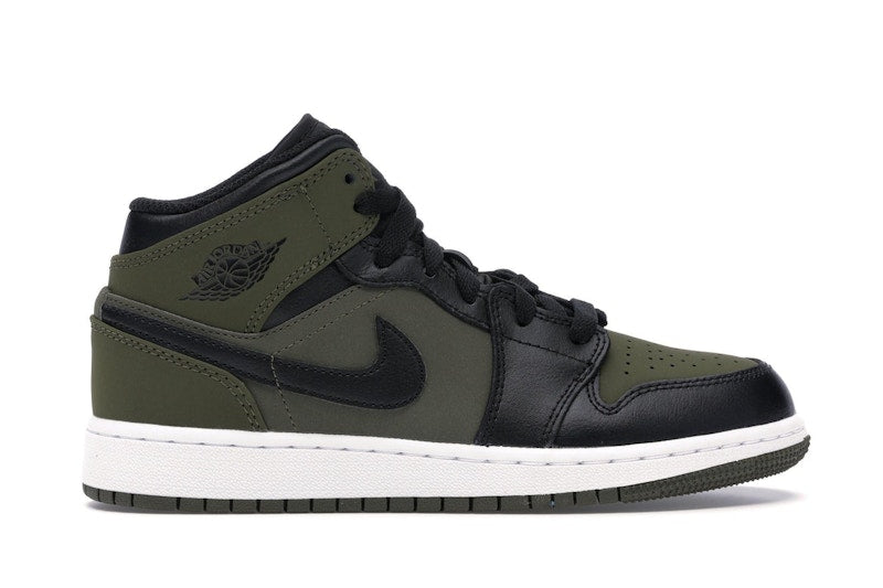 Jordan 1 Mid Olive Canvas Black (GS)
