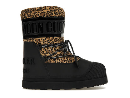 Moncler Shedir Snow Boots Palm Angels Black Leopard Print