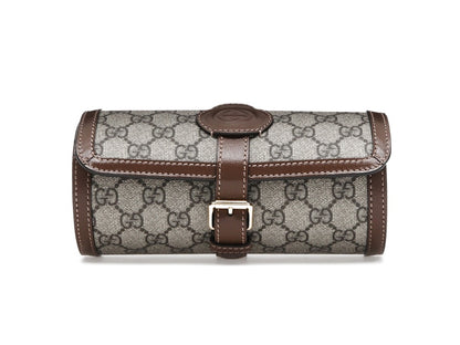 Gucci Supreme Monogram Watch Role Bag Brown
