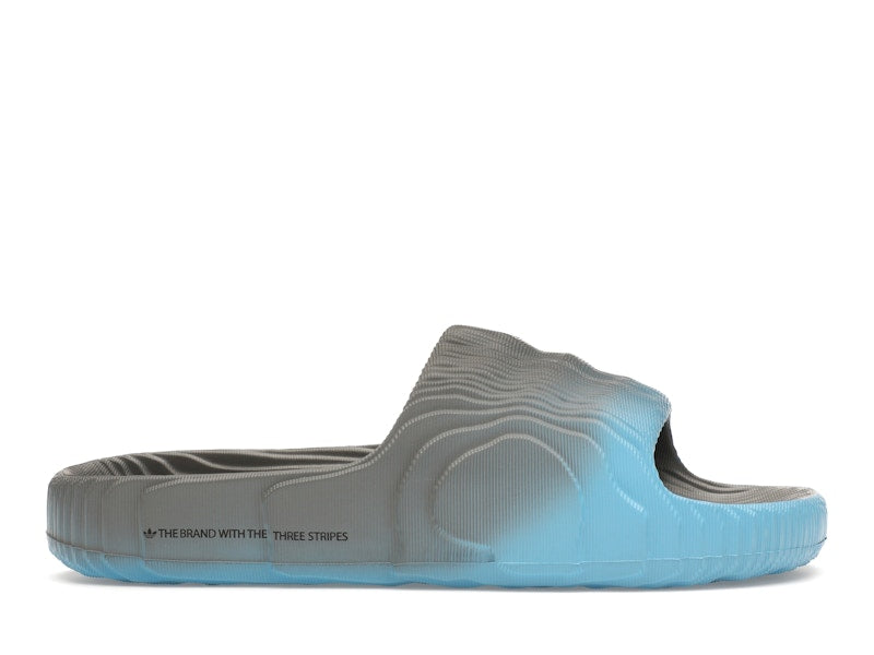 adidas Adilette 22 Slides Grey Semi Blue Burst Mel Core Black