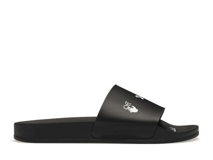 OFF-WHITE Drowning Man Logo Slides Black White FW21