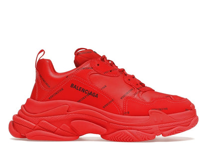 Balenciaga Triple S Allover Logo Red