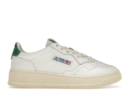 Autry Medalist Leather Low White Green (Women's)
