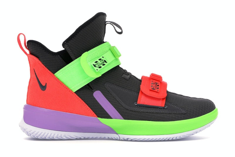 Nike LeBron Soldier 13 Thunder Grey Bright Crimson Electric Green