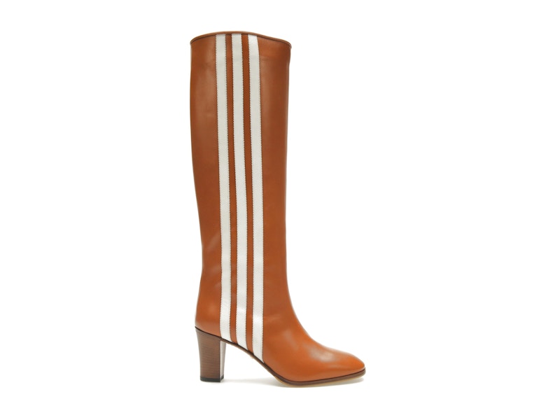 adidas x Gucci 73mm Knee-High Boots Cognac Leather