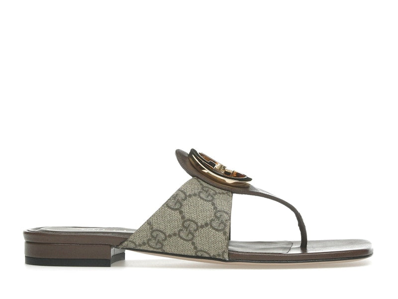 Gucci Blondie Thong Canvas Sandals Ebony (Women's)