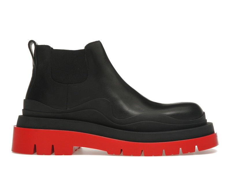 Bottega Veneta Tire Ankle Chelsea Boot Black Red (Women's)