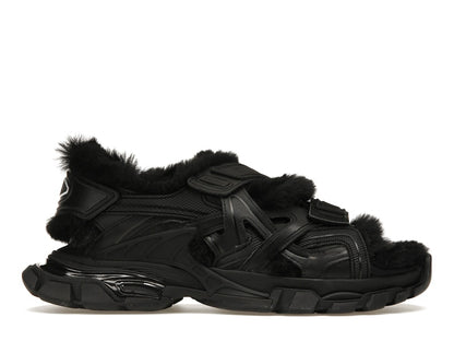 Balenciaga Track Sandal Fake Fur Black