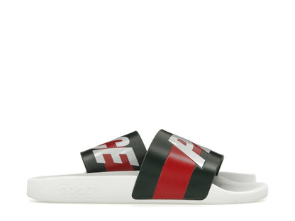 Palace x Gucci Logo Web Slide Sandal White