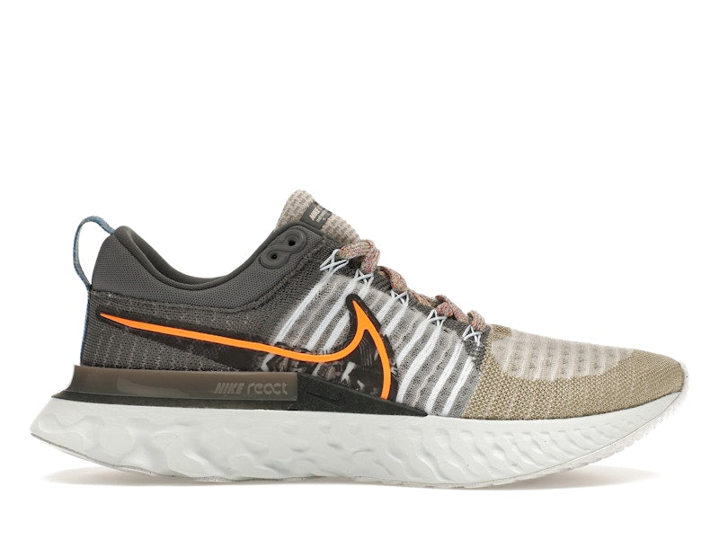 Nike React Infinity Run Flyknit 2 Light Bone Grey Orange