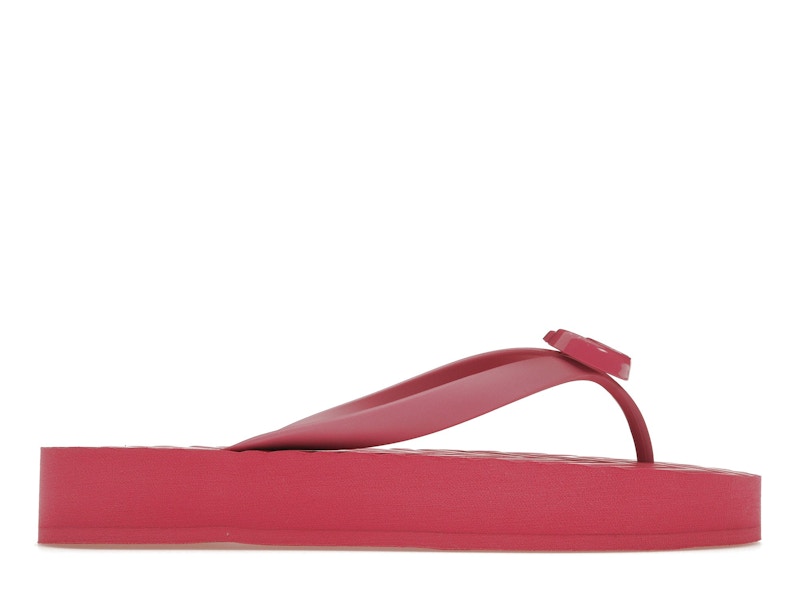 Gucci Chevron Thong Sandal Pink Rubber