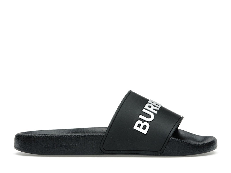 Burberry Logo Slides Black Optic White