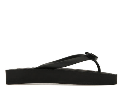 Gucci Chevron Thong Sandal Black Rubber