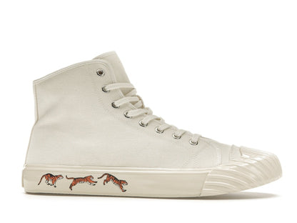 Kenzo School High Top Trainers Tiger Sole Off White