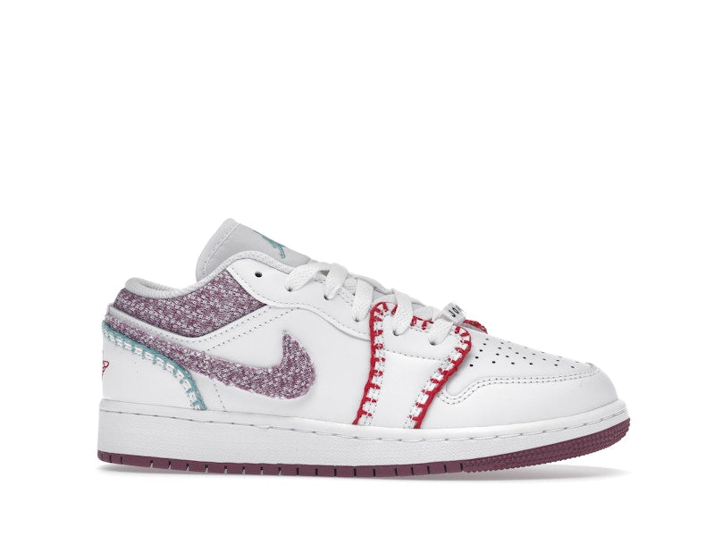 Jordan 1 Low White Light Bordeaux (GS)