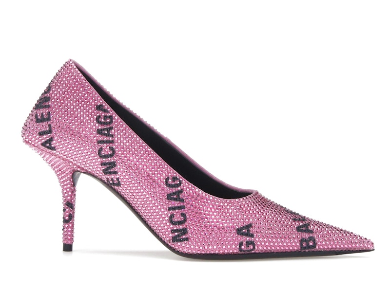 Balenciaga Square Knife Embellished Pumps Pink Black (Women's)