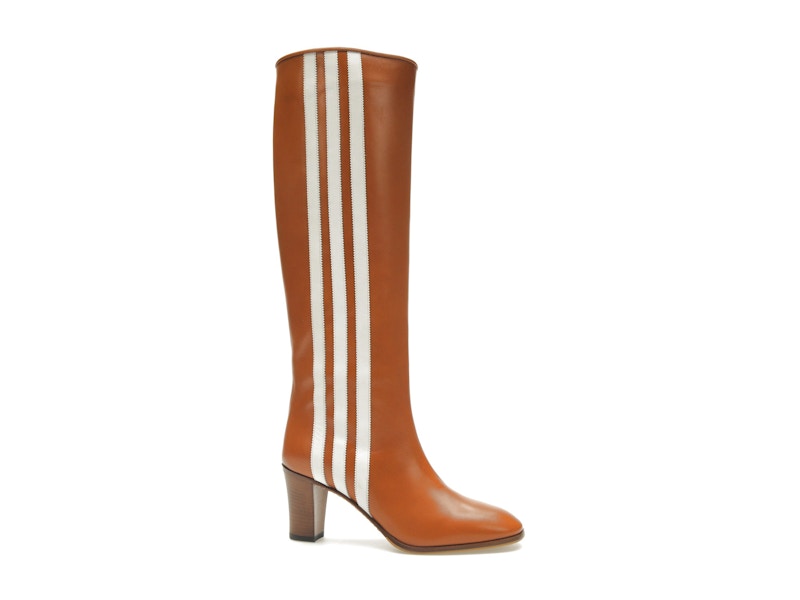 adidas x Gucci 73mm Knee-High Boots Cognac Leather