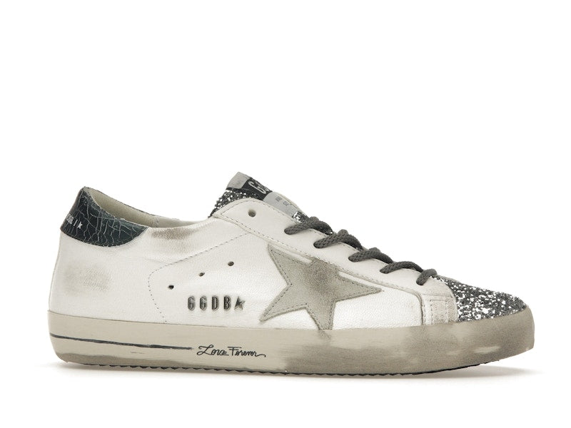 Golden Goose Super-Star Glitter Cream Silver (Women's)