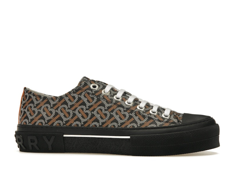 Burberry Monogram Pattern Low Top Black Orange Canvas