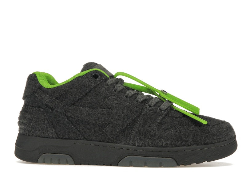 OFF-WHITE Out Of Office "OOO" Low Tops Grey Green Wool