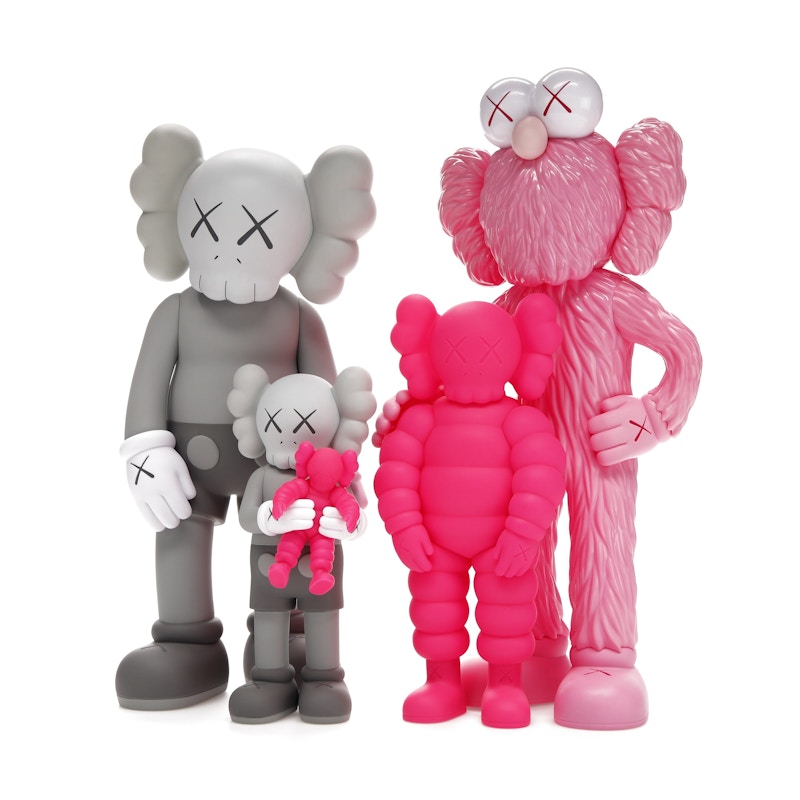 KAWS Family Vinyl Figures Grey/Pink