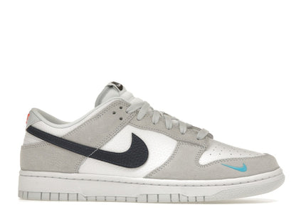 Nike Dunk Low White Grey Navy Aqua Mini Swoosh
