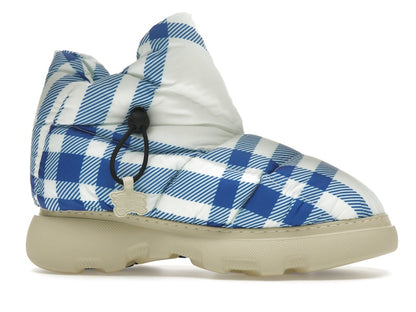Burberry Check Pillow Boots Blue White