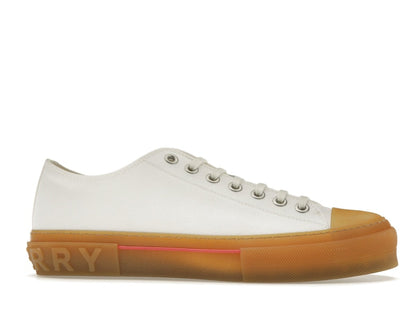 Burberry Logo Detail Cotton Trainer White
