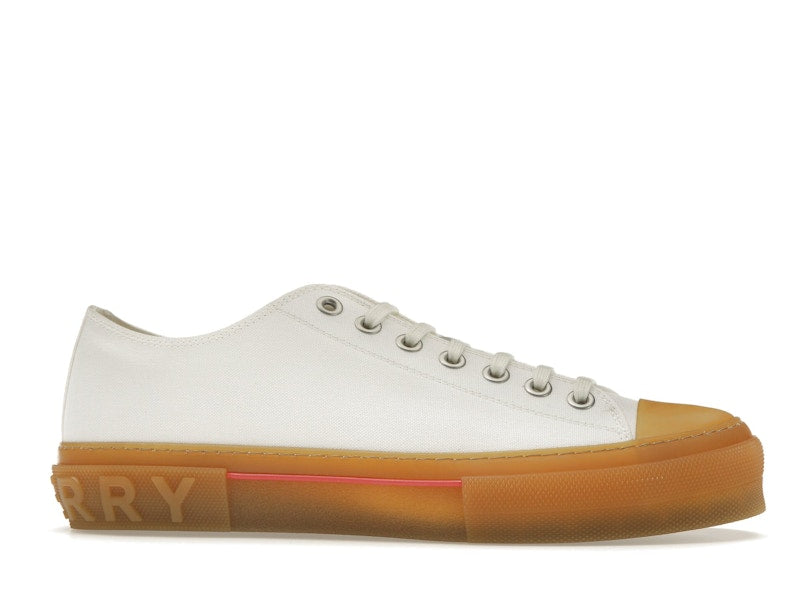 Burberry Logo Detail Cotton Trainer White