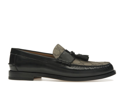 Gucci Tassel GG Canvas Loafers Black Ebony