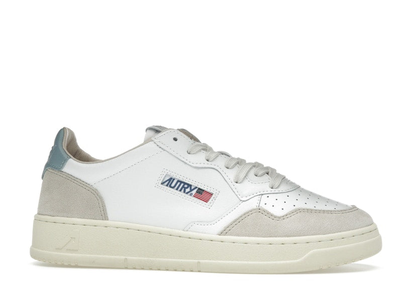 Autry Medalist Leather Low White Silver Blue