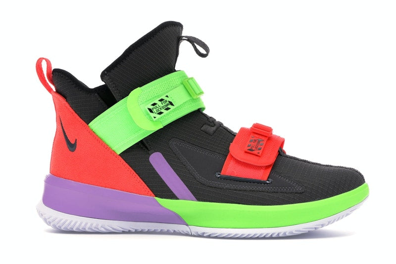 Nike LeBron Soldier 13 Thunder Grey Bright Crimson Electric Green