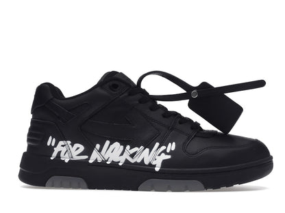 OFF-WHITE Out Of Office OOO "For Walking" Low Tops Black White