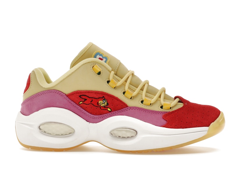 Reebok Question Low BBC Ice Cream Running Dog Yellow Red